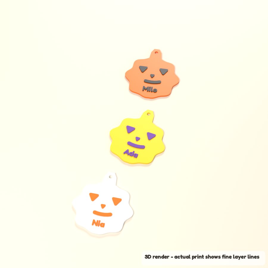 Personalized Jack-o'-Lantern Ornament (3D render)